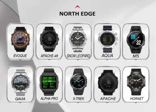 2022 North Edge Montre en acier inoxydable pour hommes Boussole Sport de plein air Montres intelligentes Montres cadeaux Montre-bracelet Montre analogique Reloj Inteligente Relógio Inteligente
